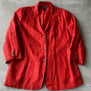 Vintage Eddie Bauer Jacket Womens‎ Large Linen Sports Coat 3 Button Academic